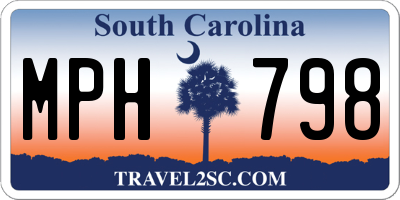 SC license plate MPH798