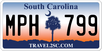 SC license plate MPH799