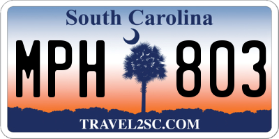 SC license plate MPH803