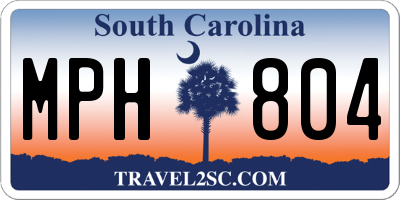 SC license plate MPH804