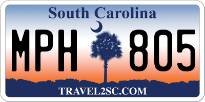SC license plate MPH805