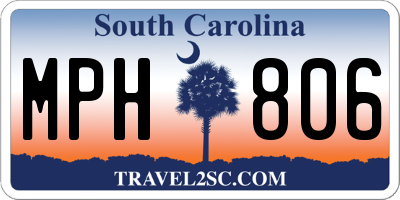 SC license plate MPH806