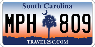 SC license plate MPH809