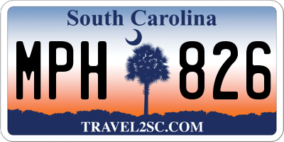 SC license plate MPH826