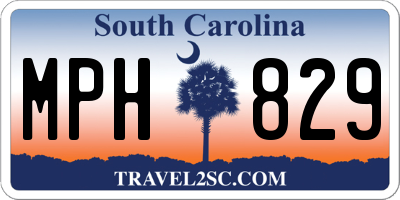 SC license plate MPH829