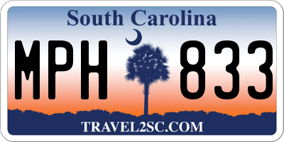 SC license plate MPH833