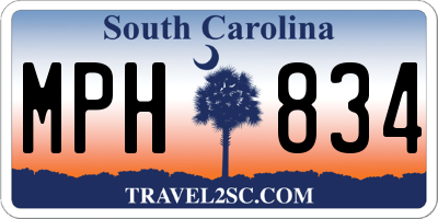 SC license plate MPH834