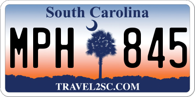 SC license plate MPH845
