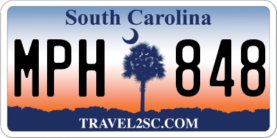 SC license plate MPH848