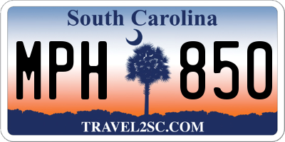 SC license plate MPH850