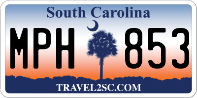SC license plate MPH853