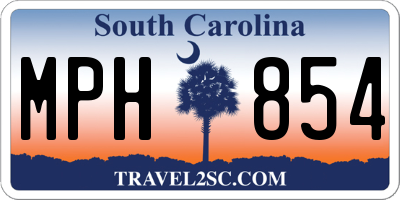 SC license plate MPH854