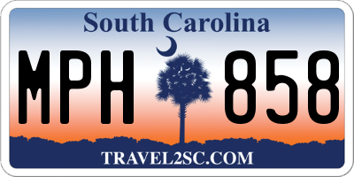 SC license plate MPH858