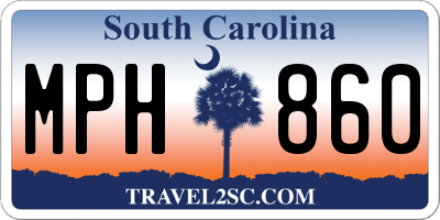 SC license plate MPH860