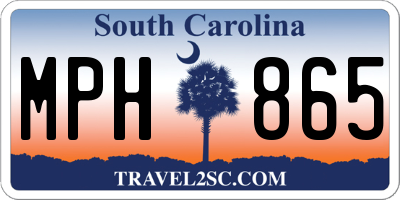 SC license plate MPH865