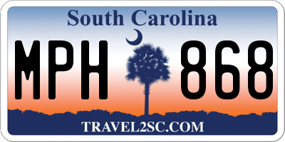 SC license plate MPH868