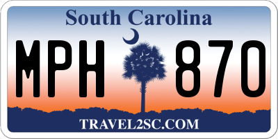 SC license plate MPH870