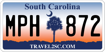 SC license plate MPH872