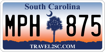 SC license plate MPH875