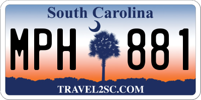 SC license plate MPH881