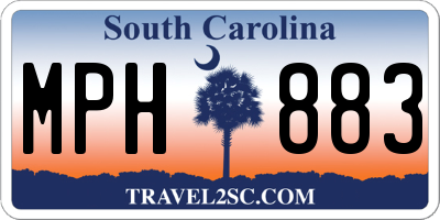 SC license plate MPH883