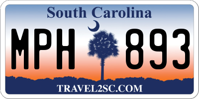 SC license plate MPH893