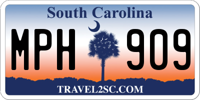 SC license plate MPH909