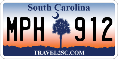 SC license plate MPH912