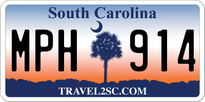 SC license plate MPH914