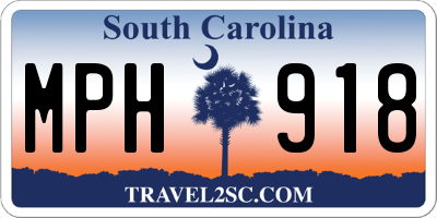 SC license plate MPH918