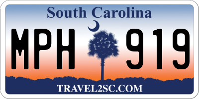 SC license plate MPH919