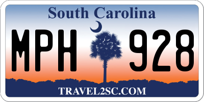 SC license plate MPH928