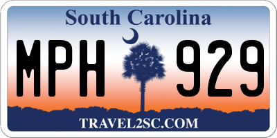 SC license plate MPH929