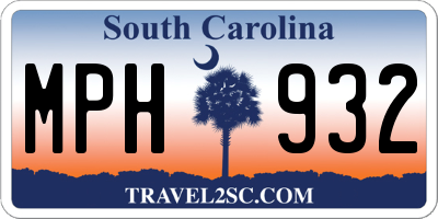 SC license plate MPH932