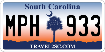 SC license plate MPH933