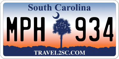 SC license plate MPH934
