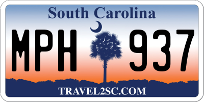 SC license plate MPH937