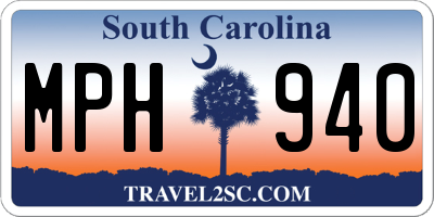 SC license plate MPH940