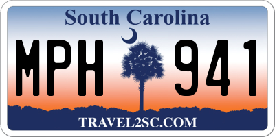 SC license plate MPH941