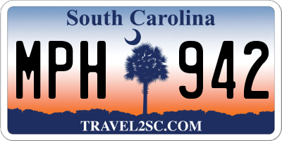SC license plate MPH942