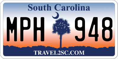 SC license plate MPH948