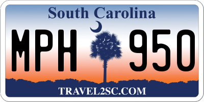 SC license plate MPH950