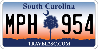 SC license plate MPH954