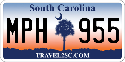 SC license plate MPH955