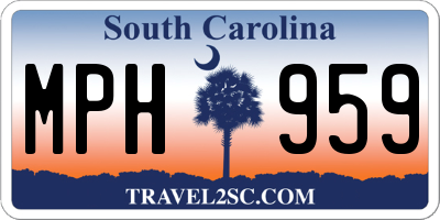 SC license plate MPH959