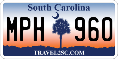 SC license plate MPH960