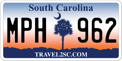 SC license plate MPH962