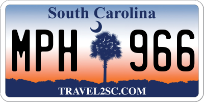 SC license plate MPH966