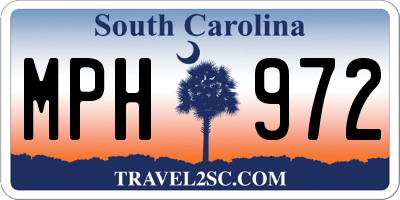 SC license plate MPH972