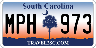 SC license plate MPH973
